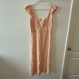 Vintage Inspired Peach Cap Sleeve Dress